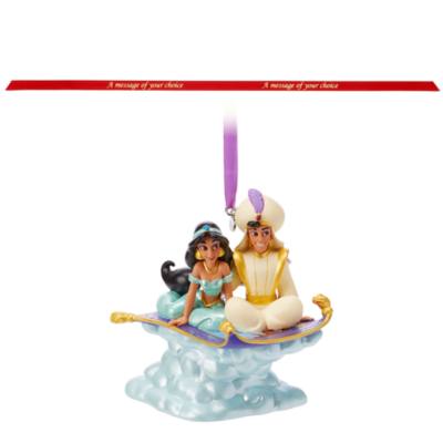 Adorno colgante con canci&oacute;n Aladd&iacute;n y princesa Jasmine, Disney Store