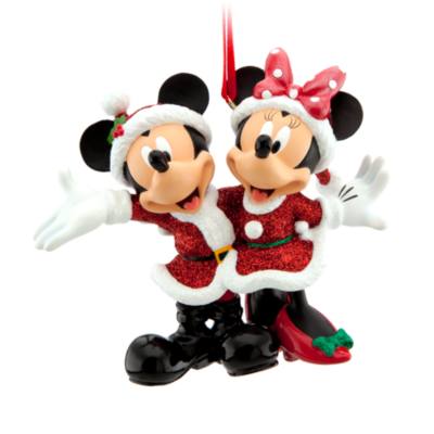 Disney Store Mickey and Minnie Festive Hanging Ornament