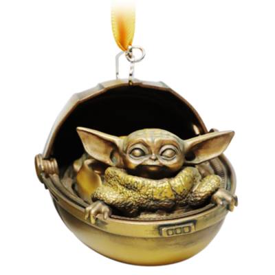 Ornement Grogu (Baby Yoda) En Verre Soufflé - Décoration Star Wars Pour Sapin De Noël - 7x11,4 Cm