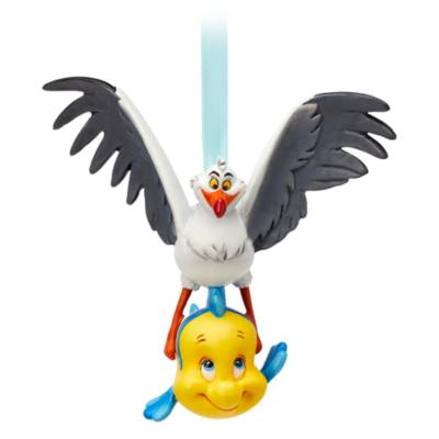 Disney Store Scuttle and Flounder Hanging Ornament, The Little Mermaid