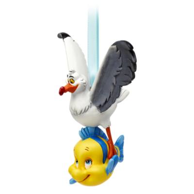 Disney Store Scuttle and Flounder Hanging Ornament, The Little Mermaid