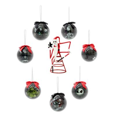 Disney Store The Nightmare Before Christmas Baubles and Tree Topper