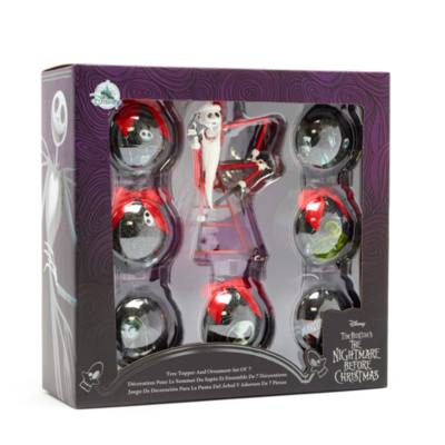 Disney Store The Nightmare Before Christmas Baubles and Tree Topper