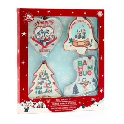 Disney Store Mickey and Friends Metal Hanging Ornaments, Set of 4