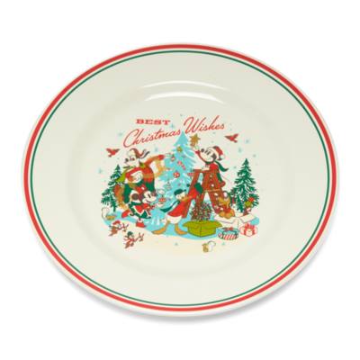 Disney Store Mickey and Friends Vintage Christmas Dinner Plate