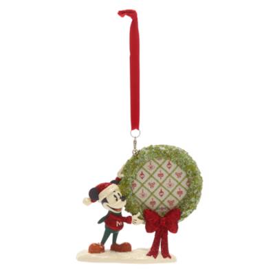 Disney Store Mickey Mouse Wreath Vintage Christmas Hanging Ornament