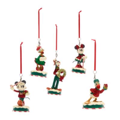 Disney Store - Vintage Christmas Kollektion - Micky und Freunde - Set mit 5 Dekorationsst&uuml;cken zum Aufh&auml;ngen