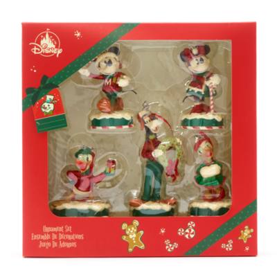 Disney Store - Vintage Christmas Kollektion - Micky und Freunde - Set mit 5 Dekorationsst&uuml;cken zum Aufh&auml;ngen