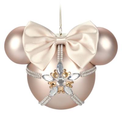 Minnie Mouse Icon Rose Gold Glass Ball Hanging Sketchbook Ornament