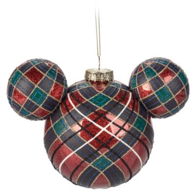 Mickey Mouse Icon Glass Plaid Ball Hanging Sketchbook Ornament