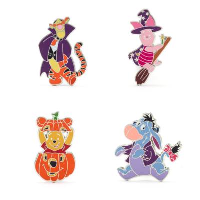 Disney Store Winnie the Pooh and Friends Halloween 2022 Pin Set