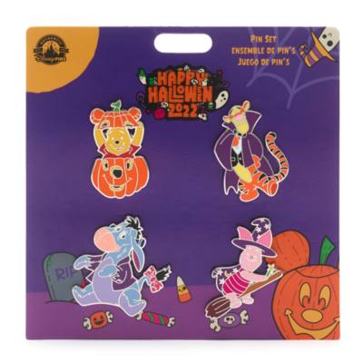 Disney Store Winnie the Pooh and Friends Halloween 2022 Pin Set