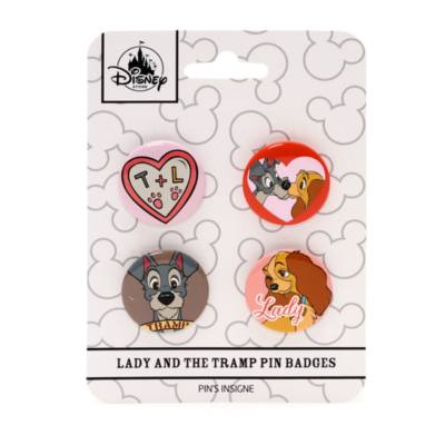 Disney Store Lady and the Tramp Pin Badges