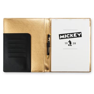 Disney Store Mickey Mouse Gold Collection Deluxe Padfolio