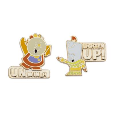 Disney Store Cogsworth and Lumiere Pin Set