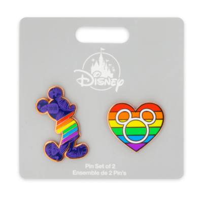 Disney Store Mickey Mouse Rainbow Disney Pins, Set of 2