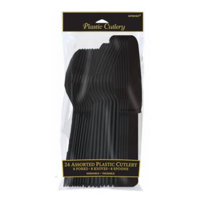 Black Cutlery 24 Piece Set