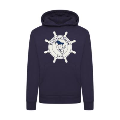 Donald Duck Sailor 90th Anniversary Hooded Sweatshirt For Adults Disney Store