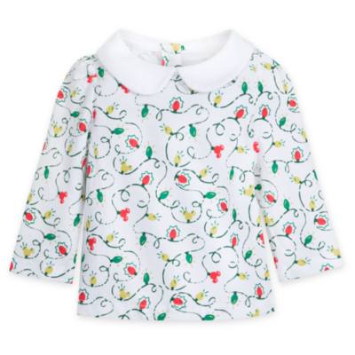 Santa Minnie Mouse Baby Holiday Top, Dress and Tights Set