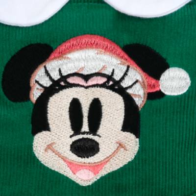 Santa Minnie Mouse Baby Holiday Top, Dress and Tights Set