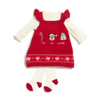 Mickey Mouse Baby Festive Knit Dress Set