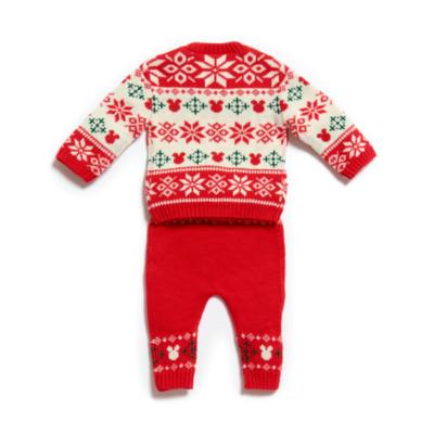 Mickey and Minnie Mouse Baby Festive Knit Top and Bottoms
