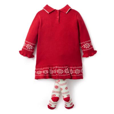 Conjunto vestido punto navide&ntilde;o, Minnie Mouse, para beb&eacute;