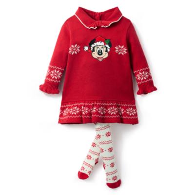 Minnie Mouse Baby Christmas Knitted Dress Set