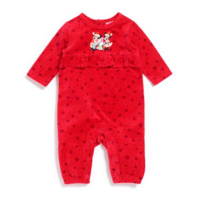 Barboteuse festive Mickey et Minnie pour b&eacute;b&eacute;