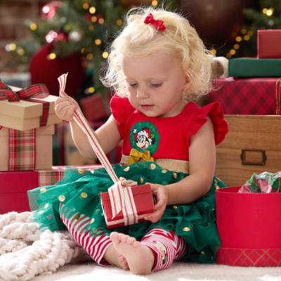 Minnie Mouse Baby Christmas Dress and Leggings Set