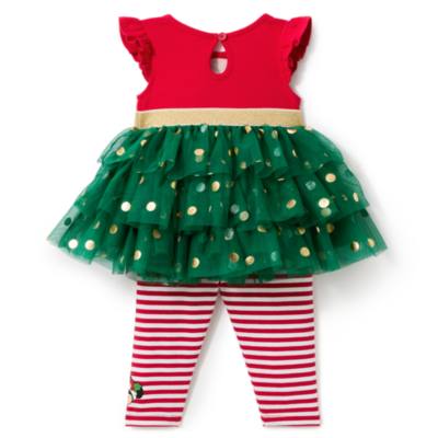 Minnie Mouse Baby Christmas Dress and Leggings Set
