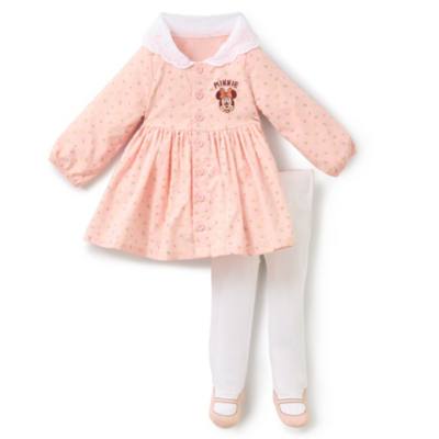 Conjunto vestido y leotardos Minnie Mouse para beb&eacute;