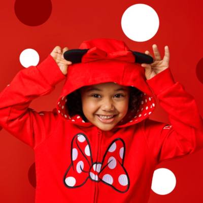 Minnie Mouse Zip Front Hooded Sweatshirt For Kids