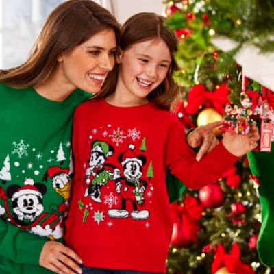 Mickey Mouse and Minnie Mouse Festive Jumper For Kids