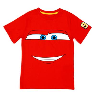 Lightning McQueen Character Face T-Shirt For Kids, Disney Pixar Cars