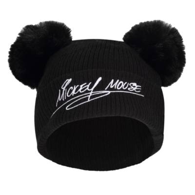Mickey Mouse Beanie with Pom-Poms For Adults