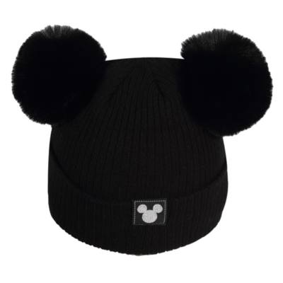 Mickey Mouse Beanie with Pom-Poms For Adults