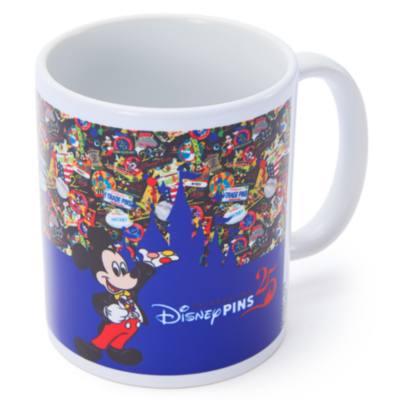 Mickey Mouse Pin Trading 25th Anniversary Mug