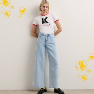 Disney x KARL LAGERFELD Ladies' Wide Leg Jeans
