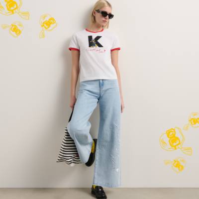 Disney x KARL LAGERFELD Ladies' Wide Leg Jeans