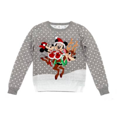 pull de noel femme avec motif minnie et grelots - disney rouge pulls femme