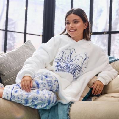 Haut d'int&eacute;rieur Winnie l'Ourson &agrave; capuche coupe large pour adultes