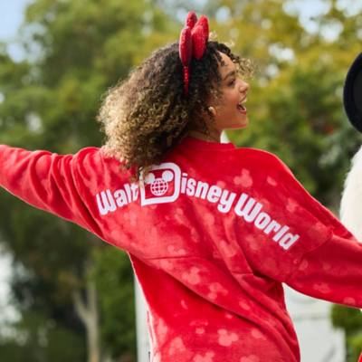 Felpa adulti con silhouette di Topolino rossa Walt Disney World Spirit Jersey