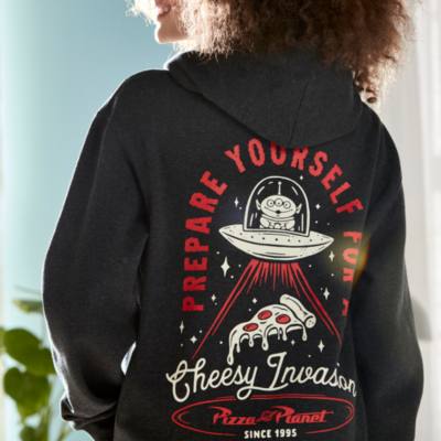 Pizza Planet Aliens Zip Front Hooded Sweatshirt For Adults, Toy Story