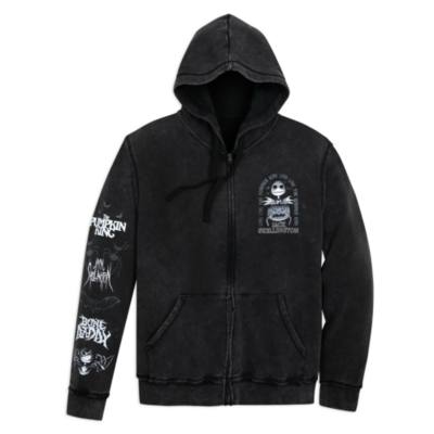 Sudadera capucha Jack Skellington cremallera frontal para adultos, Pesadilla antes de Navidad, Tim Burton