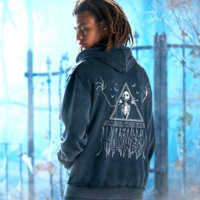 Sudadera capucha Jack Skellington cremallera frontal para adultos, Pesadilla antes de Navidad, Tim Burton