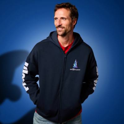 Walt Disney World Sorcerer Mickey Mouse Zip Front Hoodie for Adults, Fantasia