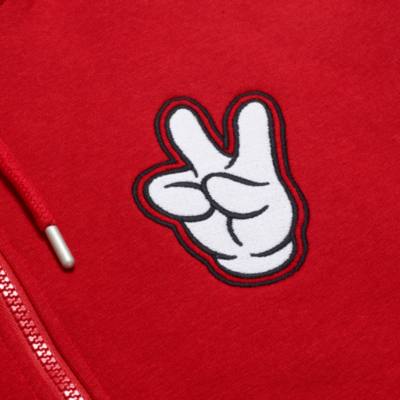 Mickey Mouse Peace Zip Front Hooded Sweatshirt For Adults