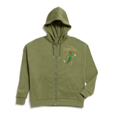Sudadera capucha cremallera delantera verde Peter Pan para adultos