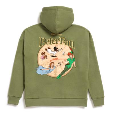 Sudadera capucha cremallera delantera verde Peter Pan para adultos